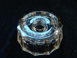 Chicken waterer, amber glass, two-piece, base only.  Was sold to me as a chicken waterer, but I'm doubtful that it is a waterer.