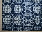 Coverlet, Blue & White, Figured & Fancy, Double Weave, 2 Panel, "ELIZABETH WEAVER BENTON NY 1832" 