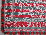 Coverlet, Red, Green & Natural, Figured & Fancy, Tied Beiderwand, "FEHR & KECK MANUFACTURER EMAUS PA"