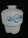 Chicken Waterer, stoneware, molded, Bristol glaze, two-piece, Jamesway
